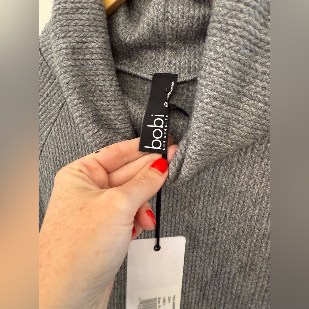 NEW Bobi Funnel Neck Raglan With Pocket Sweater - Picture 6 of 10